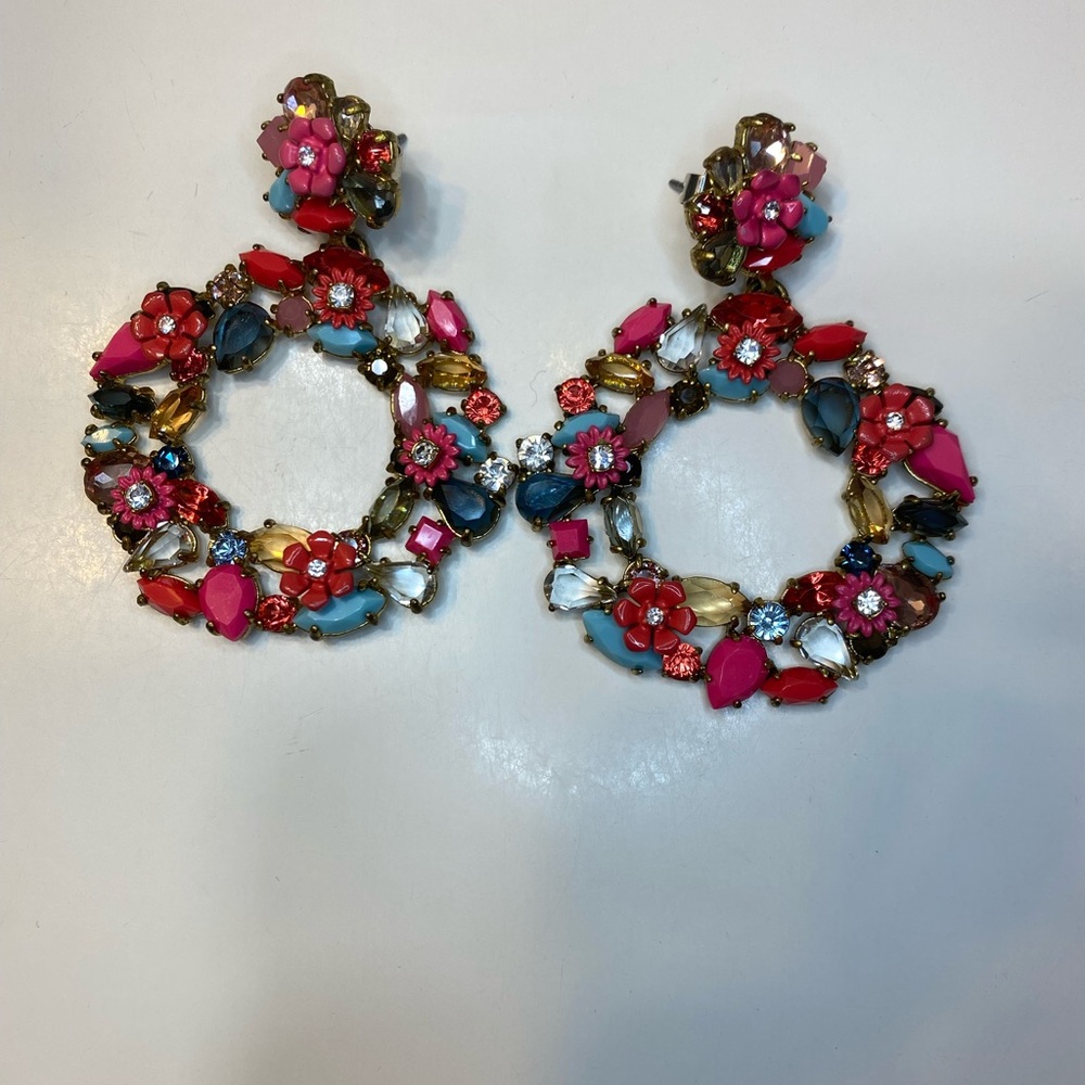 J. Crew floral hoop earrings-final price